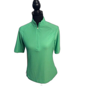 Callaway womens green Zip front short sleeve golf shirt size small